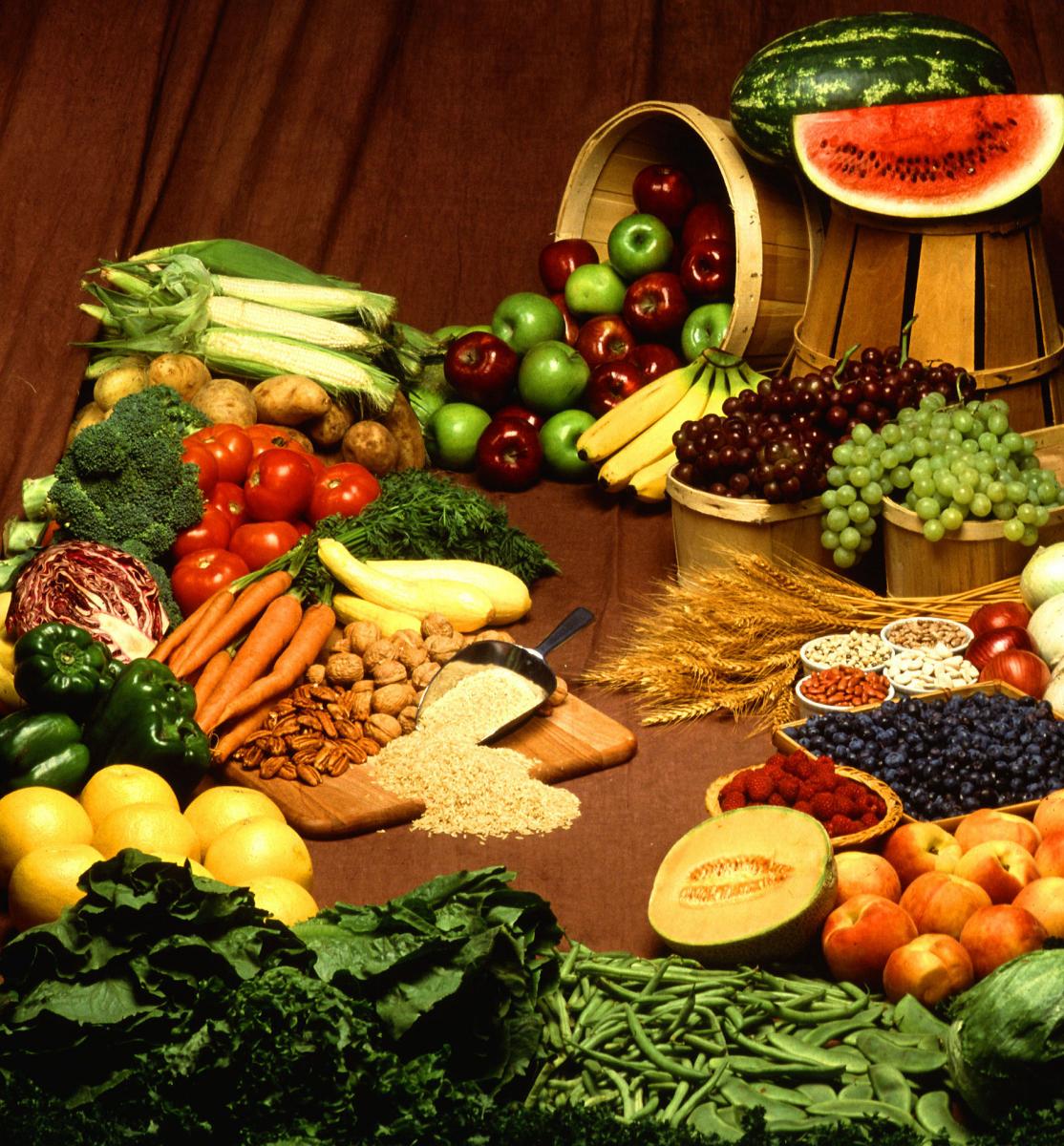 Assorted crops on a table